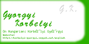 gyorgyi korbelyi business card